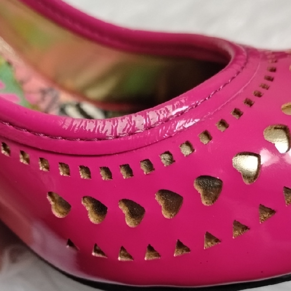Betsey Johnson Betseyville Pink Peep-Toe Retro Pinup  Feminine Coquette Girl - Picture 11 of 16